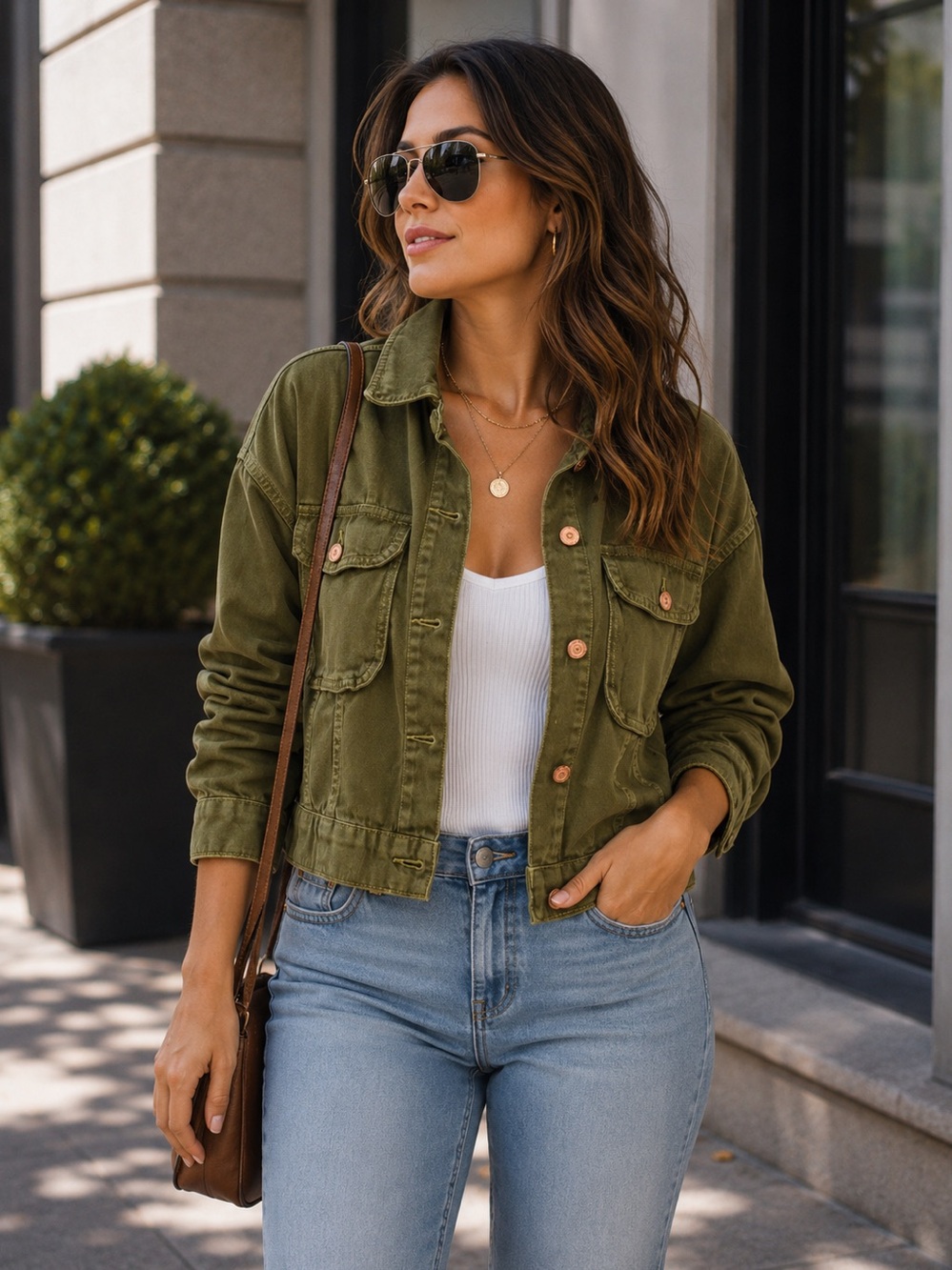 Zara Olive Green Utility Jacket